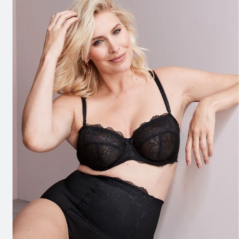 IMOGEN PRETTY SECRET Multiway Strapless Elegant Black Lace Bra Size US 38C New